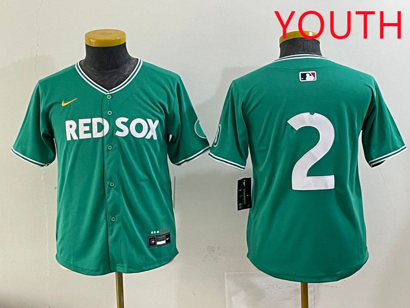 Youth 2025 Boston Red Sox #2 No Name Dark Green Joint Name Nike MLB Jersey style 11